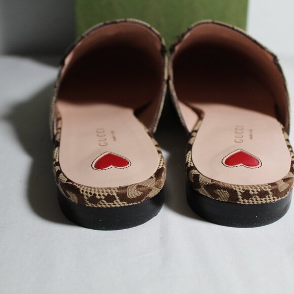 NWB Gucci Jumbo GG Supreme Princetown Horsebit Flats Mules Slip Ons 39.5 475094 - Picture 5 of 9
